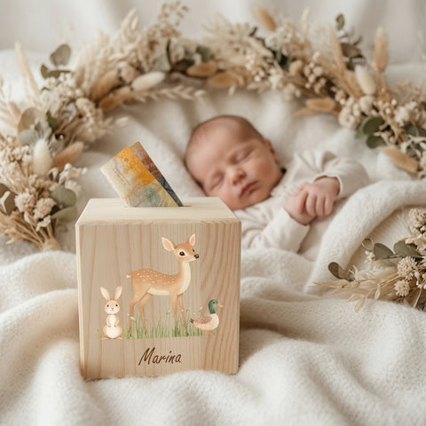 Spardose / Kässeli personalisiert Bambi bunt