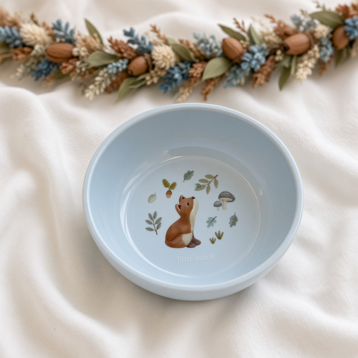 Little Dutch Kindergeschirrset personalisiert blau Fuchs
