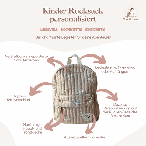 Kinder Rucksack personalisiert Flugzeug