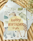 Carte d'anniversaire « Happy Birthday to you » sur le thème de la jungle