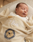 Baby Plüschdecke, Wärmekissen & Nuggikette Safari personalisiert