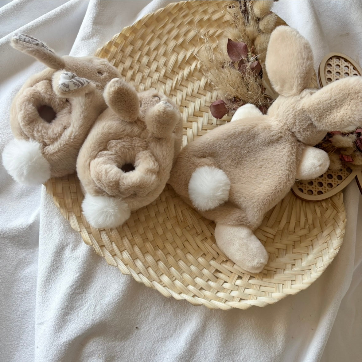 Personalisiertes Geschenkeset Schmusetuch und Babyschuhe Hase