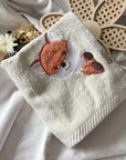 Geschenkset Erinnerungskiste, Schmusetuch und Handtuch Fuchs personalisiert