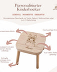 Kinderhocker Hasen Dame mit Schleife personalisiert