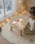 Farbiger Kinderhocker personalisiert Nussknacker Weihnachtskollektion