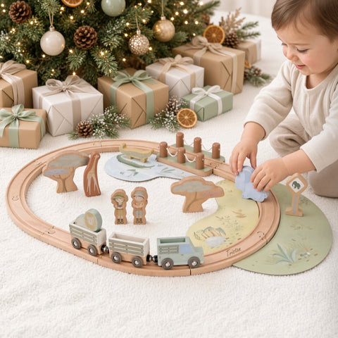 Holzeisenbahn Safari Friends von Little Dutch personalisiert