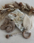 Babydecke, Babyschuhe, Nuggikette & Beissring Waldliebe personalisiert