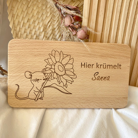 Frühstücksbrettchen personalisiert Maus