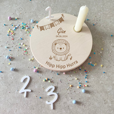 Assiette d'anniversaire personnalisée « Lion »