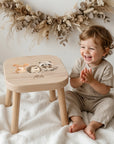 Farbiger Kinderhocker personalisiert Waldtiere