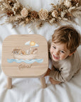 Farbiger Kinderhocker personalisiert Arche Noah
