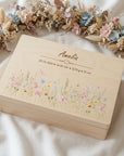 Erinnerungskiste personalisiert Blumenwiese bunt