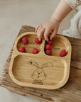 Piatto per bambini in bambù personalizzato con coniglietto