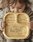 Bambus Kinderteller personalisiert Arche Noah