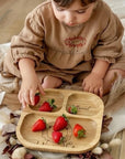 Assiette pour enfant en bambou personnalisée avec un lion