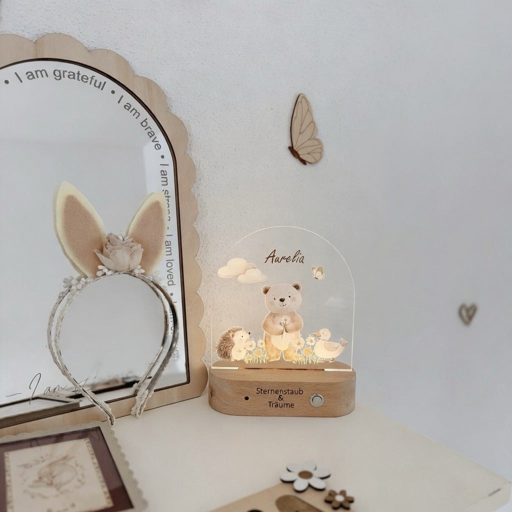 Luce notturna colorata personalizzata con orsetto