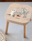 Farbiger Kinderhocker personalisiert Robbe