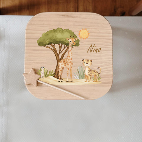 Sgabello colorato per bambini personalizzato Safari
