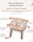 Farbiger Kinderhocker personalisiert Bär
