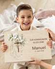 Coffret souvenir personnalisé pour la communion / confirmation, multicolore - croix