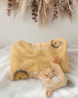 Baby Plüschdecke und Wärmekissen Safari personalisiert