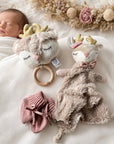 Spieluhr, Schmusetuch und Babyschuhe Reh Ella personalisiert