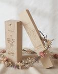 Bougie de baptême personnalisée avec croix, couleur beige