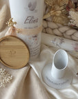 Bougie de baptême personnalisée avec croix, couleur beige