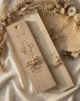 Boîte souvenir en bois pour bougie de baptême