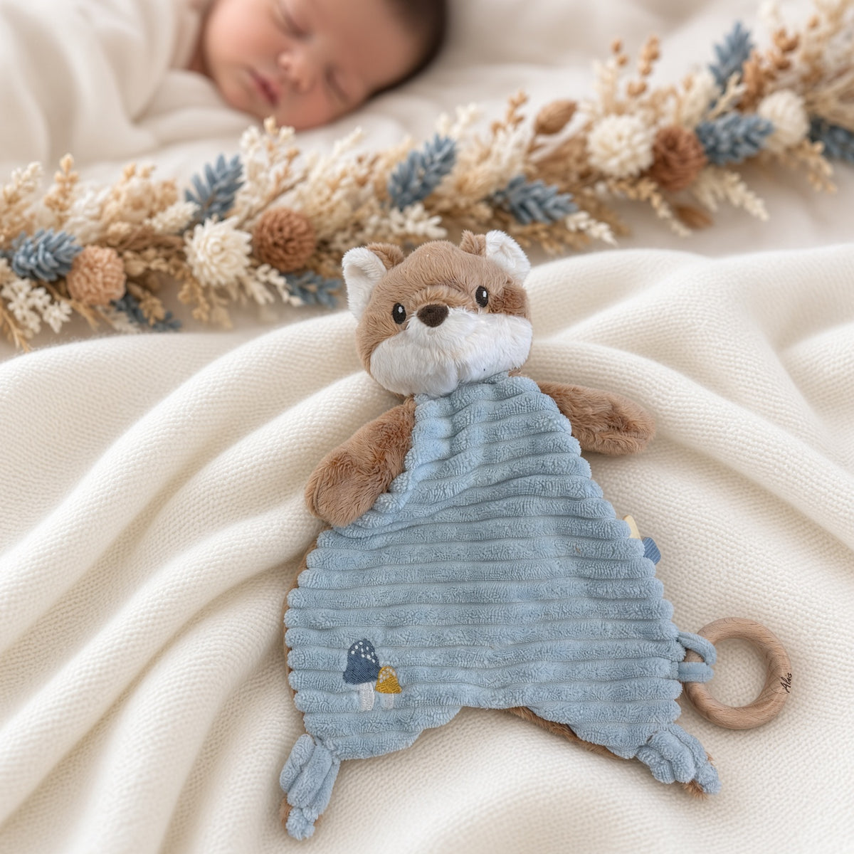 Babydecke und Schmusetuch Fuchs personalisiert