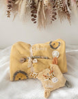 Baby Plüschdecke, Wärmekissen & Nuggikette Safari personalisiert