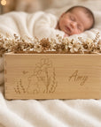 Geschenkkorb aus Holz personalisiert