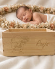 Geschenkkorb aus Holz personalisiert