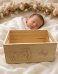 Geschenkkorb aus Holz personalisiert