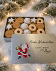 Guetzlidose «Frohe Weihnachten» Samichlaus – personalisiert für Götti & Gotti