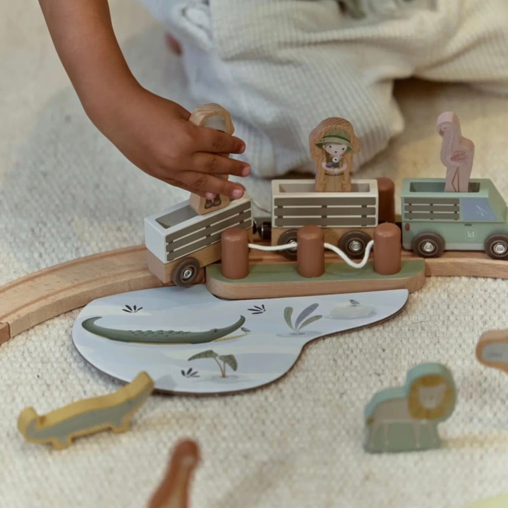 Holzeisenbahn Safari Friends von Little Dutch personalisiert