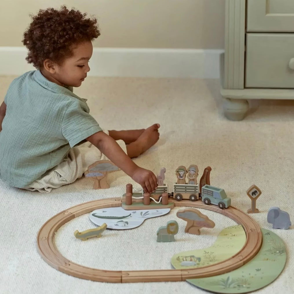 Holzeisenbahn Safari Friends von Little Dutch personalisiert