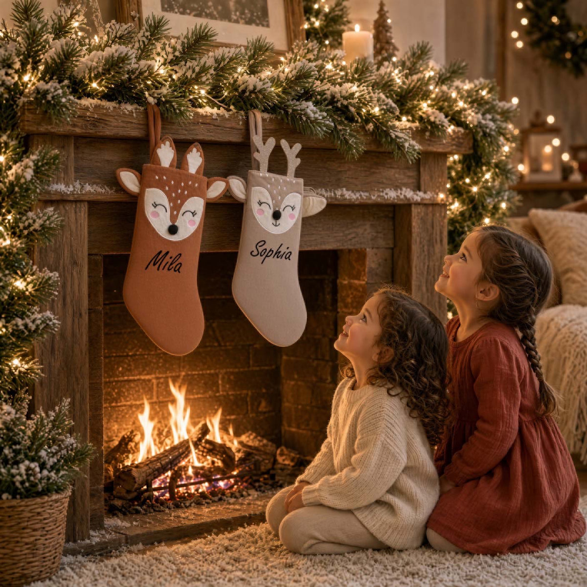 Personalisierte Samichlaus-Socke mit Namen Fuchs oder Reh