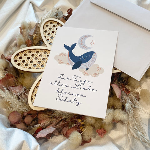 Glückwunschkarte Taufe "Zur Taufe alles Liebe kleiner Schatz"