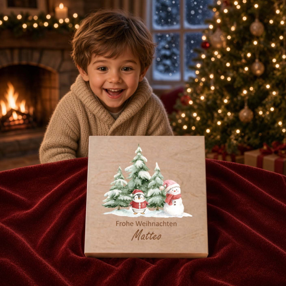 Farbige Weihnachtskiste mini Frohe Weihnachten Weihnachtskollektion