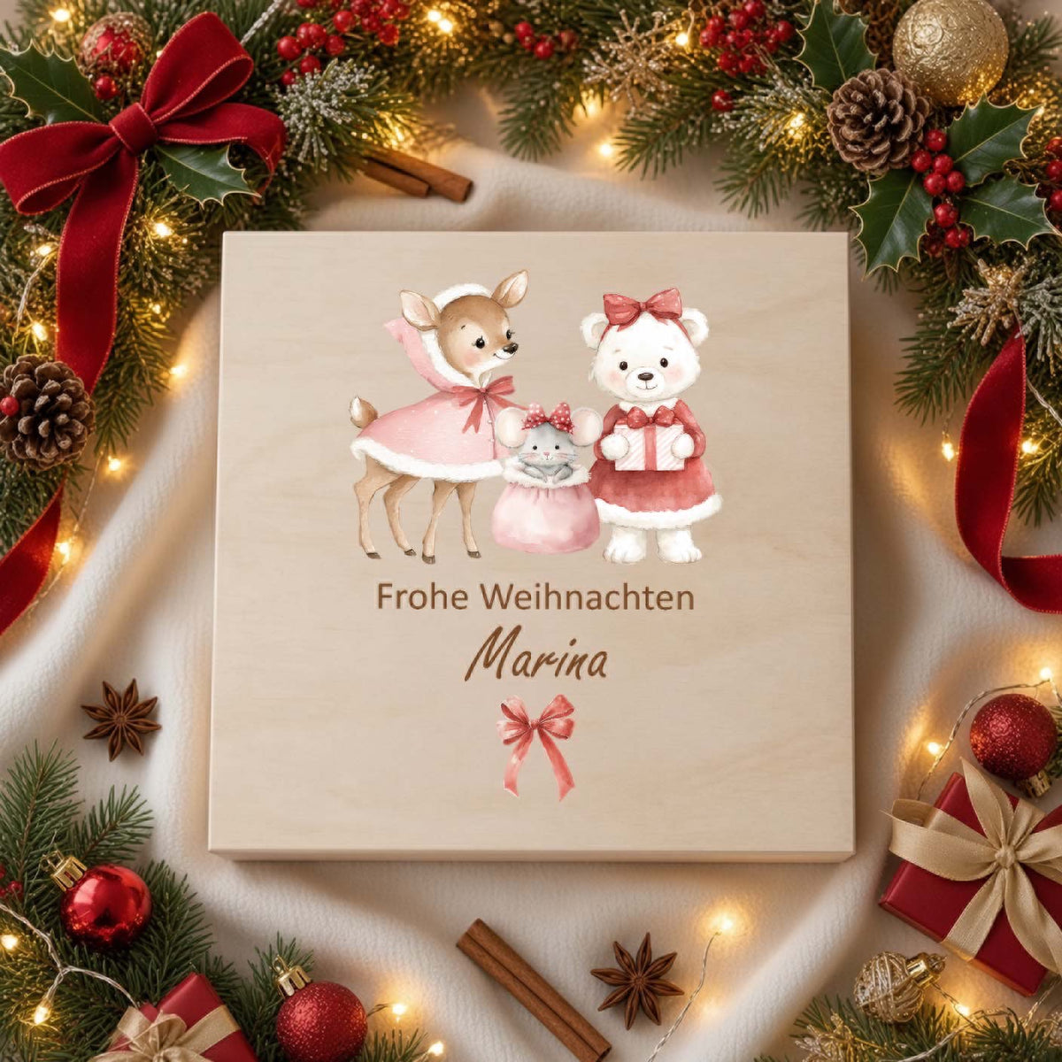Farbige Weihnachtskiste mini Frohe Weihnachten Weihnachtskollektion