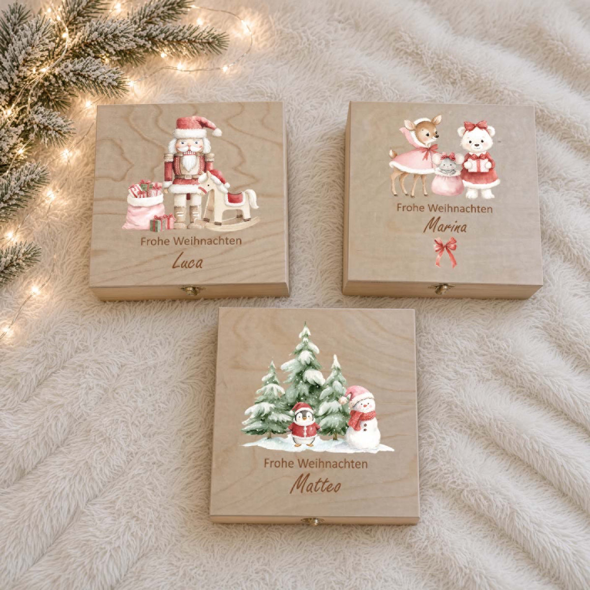 Farbige Weihnachtskiste mini Frohe Weihnachten Weihnachtskollektion