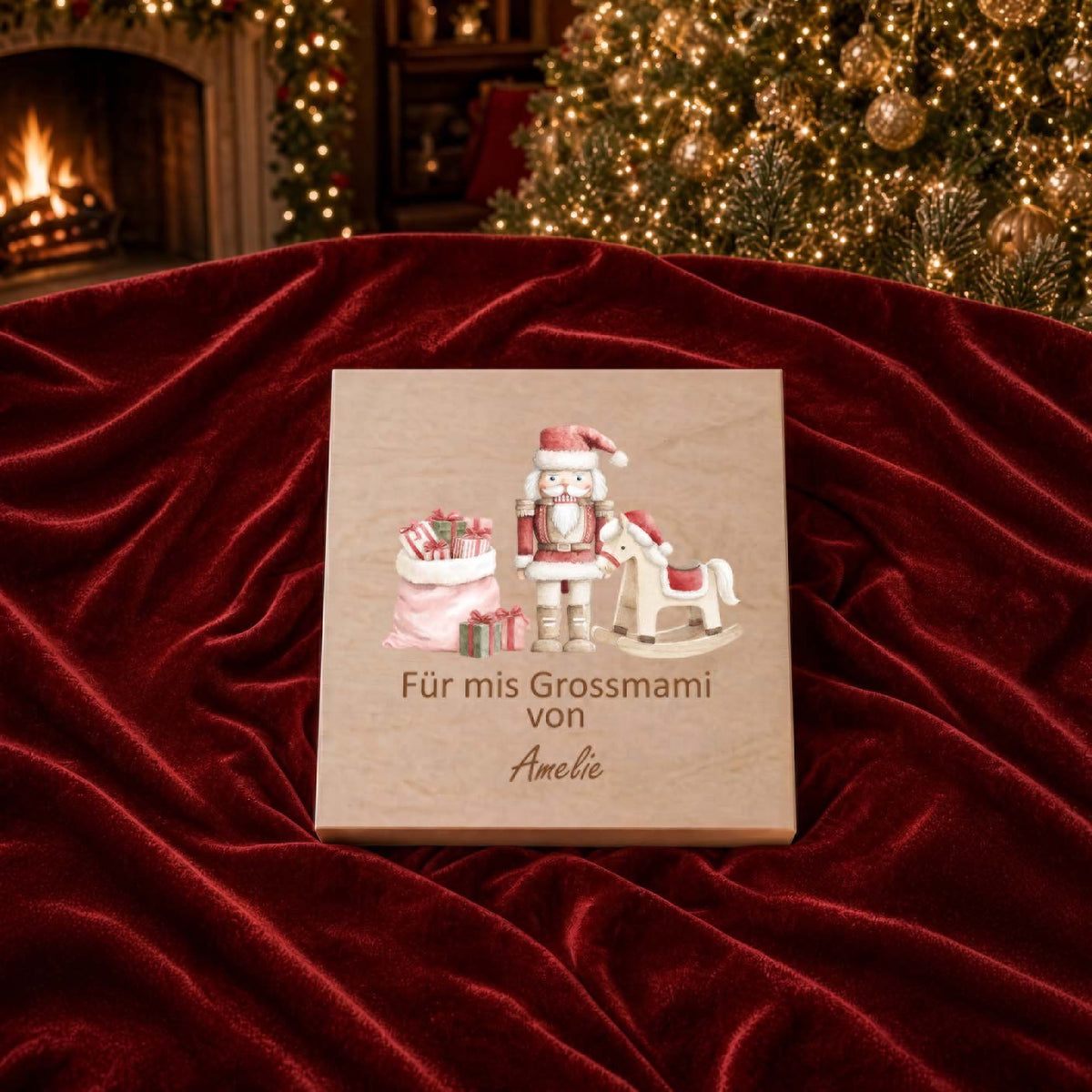 Farbige Weihnachtskiste mini Geschenk an Gotti, Götti, Grosseltern Weihnachtskollektion