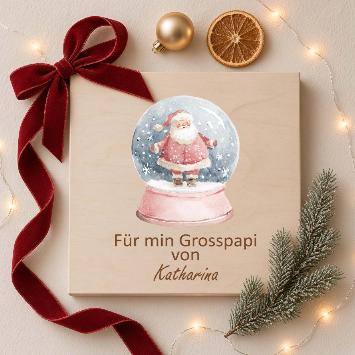 Farbige Weihnachtskiste mini Geschenk an Gotti, Götti, Grosseltern Weihnachtskollektion