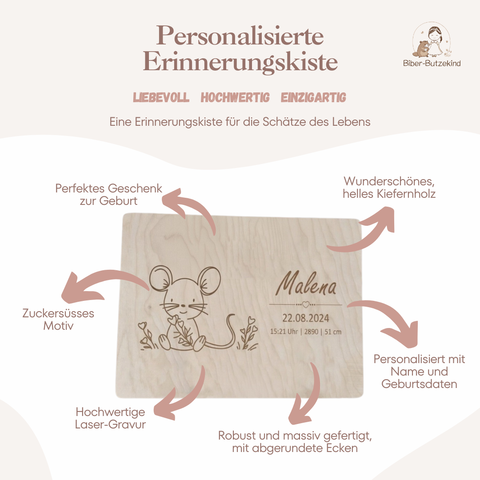 Erinnerungskiste personalisiert Maus