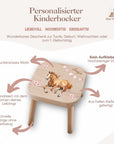 Tabouret coloré pour enfant personnalisé avec un cheval