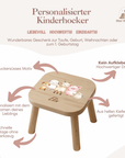 Farbiger Kinderhocker personalisiert Bauernhoftiere