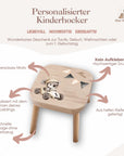 Farbiger Kinderhocker personalisiert Rennfahrer