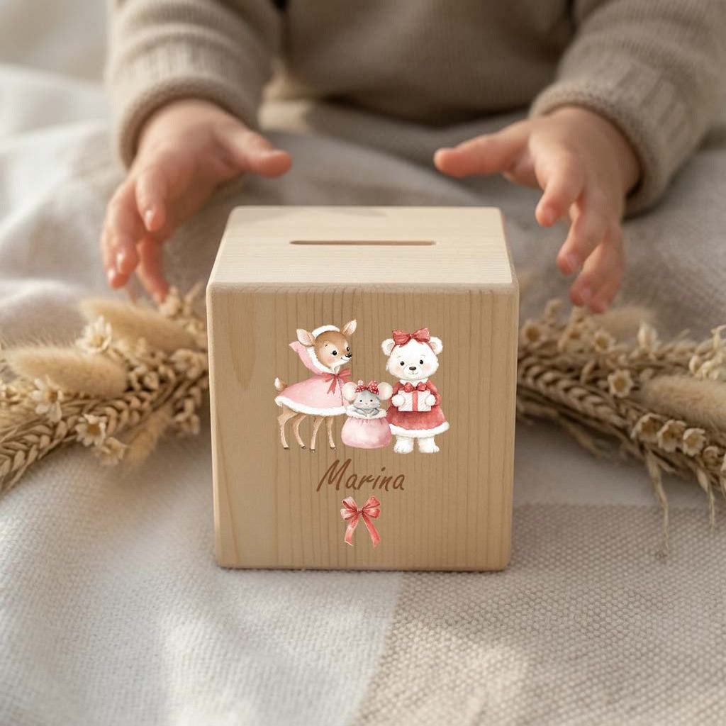Spardose / Kässeli Weihnachten personalisiert bunt Weihnachtskollektion