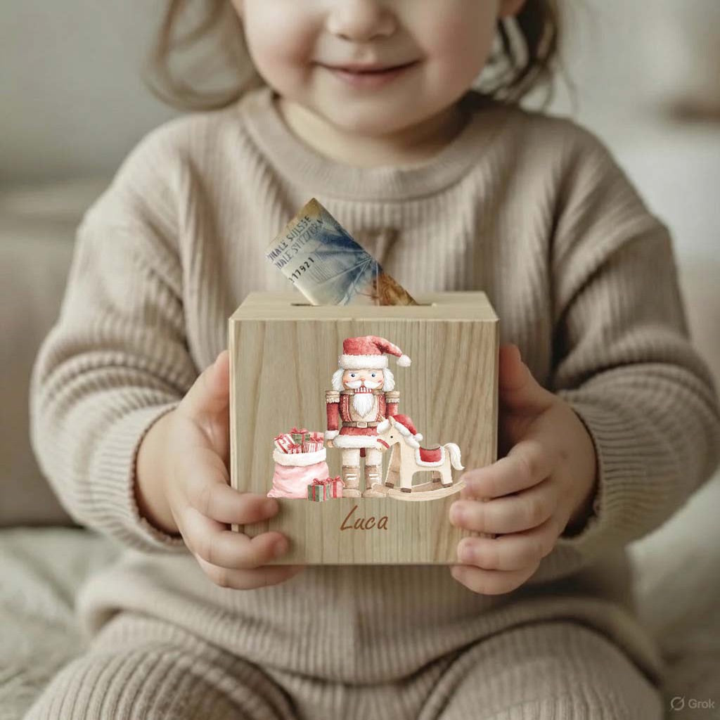 Spardose / Kässeli Weihnachten personalisiert bunt Weihnachtskollektion